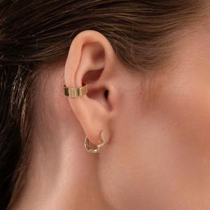 Pendiente de Oreja de Oro Sólido de 14K, Elegante, Sin Perforación, Estilo Minimalista, Joyería para Uso Diario, Regalo para Mujeres y Niñas - Product Image 6