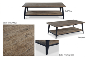 Mesa de Centro Aurora de Madera de Teca Sólida con Acabado Natural, Estilo Minimalista Moderno, Ecológica, Artística, de Lujo, Hecha a Mano para Sala de Estar - Product Image 5