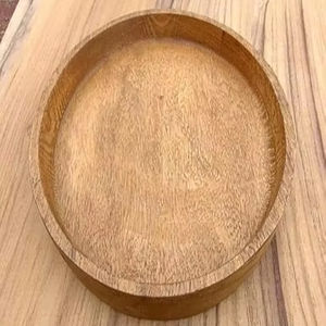 Plateau ovale en bois à motif vertical, décoration d'intérieur polyvalente, accent décoratif, design personnalisé Raayan International, anniversaire - Product Image 2