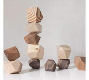 <b>Wooden</b> Square Balance <b>Stacking</b> Game Handmade Eco-Friendly Craft <b>Toy</b> for Kids Housewarming Diwali Birthday Wholesale Low Price - Product Image 1