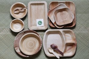 Natural Bamboo Areca Leaf <b>Plates</b> & <b>Bowls</b> Biodegradable Durable Polished Eco-Friendly Alternative to <b>Plastic</b> for Party Use - Product Image 6