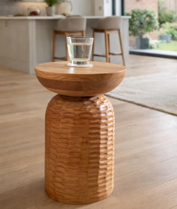Handcrafted Teak Wooden <b>Side</b> <b>Table</b> With Natural Finish Suitable For <b>Sofa</b> <b>Side</b> Bedroom Corner And Lounge Decor - Product Image 3
