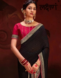 KV Embellished Bollywood Style Silk <b>Blend</b> Saree - Product Image 6