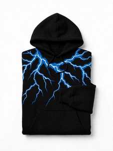Sweat à capuche unisexe noir, coupe oversize unie, en molleton tricoté 100% polyester, avec poche, anti-rétrécissement, pour l'automne - Product Image 3