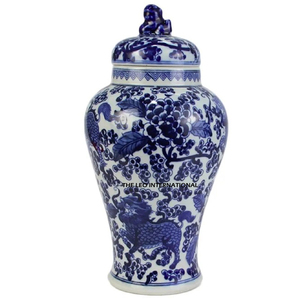 New Classic European Blue and White Porcelain <b>Ginger</b> <b>Jars</b> for Home Decoration Customized Home Decor <b>Jars</b> - Product Image 1