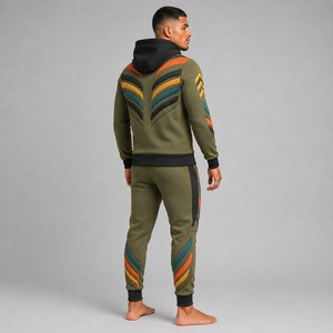 Conjunto Deportivo para Hombre, Estilo Urbano, con Estampado Puff, Tela Gruesa, Corte Holgado, Estampado Tridimensional Elegante, Ideal para Coleccionistas de Moda - Product Image 6