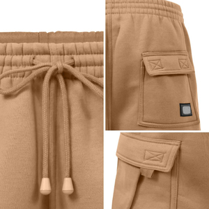 Pantalones cortos casuales de algodón y felpa para hombre, de corte relajado, atléticos, para gimnasio, deporte, viajes y uso diario. - Product Image 4