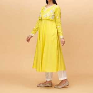 Camisa larga Cambric adornada para mujer PS4201 1 blusa elegante - Product Image 2