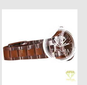 Reloj Moderno con Diamantes Moissanite en Tono Marrón, con Brazalete de Eslabones Premium y Estilo de Lujo - Product Image 2