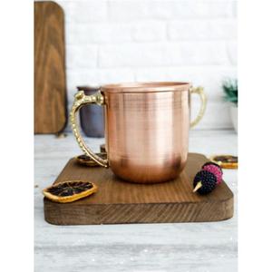 Mug à Moscow Mule en cuivre uni avec poignée en laiton, qualité alimentaire, à paroi simple, pour cocktails, bières et autres boissons, idéal pour les fêtes. - Product Image 3
