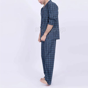 Ensemble de vêtements de nuit pour homme avec logo personnalisé OEM, en coton, confortable, pour la vente en ligne - Product Image 2