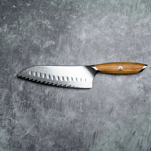 Cuchillo de carnicero de acero de Damasco de la marca Edge Master con mango de madera, adecuado para cortar carne, pescado, frutas y otros usos. - Product Image 6