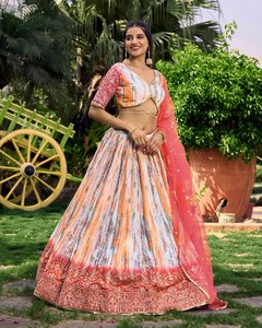 Ensemble Lehenga Imprimé : Blouse Courte et Jupe Plissée – Tenue Ethnique pour Mariages et Festivals - Product Image 5