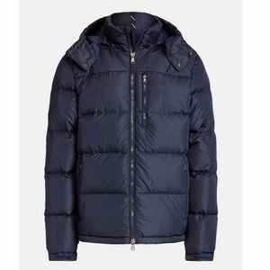 Blousons matelassés pour hommes tendance, couleur noire brillante, deux poches sur le devant, vêtements décontractés pour hommes, blouson matelassé en duvet pour l'hiver, modèle court. - Product Image 2