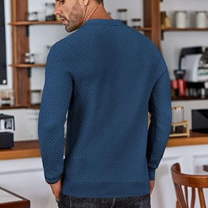Polo de Punto de Manga Larga para Hombre, Suéter Ligero, Informal y a la Moda, Camisa con Cuello - Product Image 3