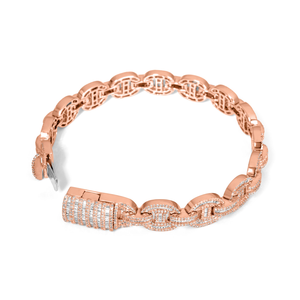 Bracelet cubain en diamant de laboratoire VVS de créateur, plaqué or 14 carats, unisexe, taille brillante, luxe, hip-hop, bijoux fins, mode - Product Image 1