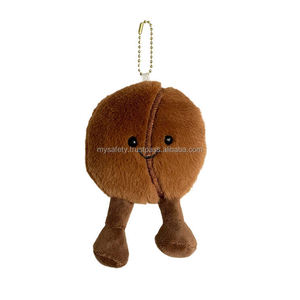 Porte-clés mousqueton personnalisé OEM avec logo, mignon, doux, durable, écologique, en peluche, souvenir, en forme de grain de café, promotionnel pour le café - Product Image 6
