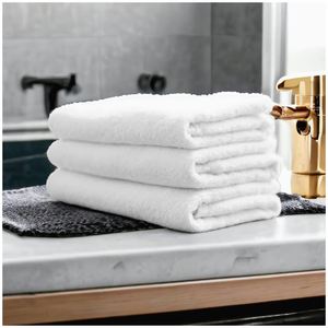 Toalla de Baño de Algodón Ecológico Premium, 550 GSM, Blanca, 70x140 cm, Stock UE - Product Image 1