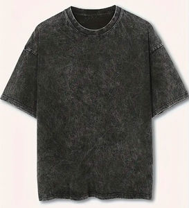 Low MOQ Men's Vintage Acid Washed Cotton T-Shirts-Oversized Fit Eco-Friendly Silk Screen Printed 230g Fabric Weight - Product Image 1