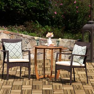 แผ่นไม้อะคาเซีย12แผ่นแบบประสาน DIY แผ่นกระเบื้องปูพื้นดีไซน์ทันสมัย - Product Image 2