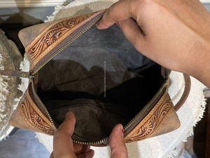 Neceser de viaje de cuero de vaca Western Real Hairon para hombre, bolsa de afeitar, gran oferta, Kit de almacenamiento de maquillaje de cuero genuino 100% para mujer - Product Image 5