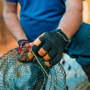 Gants de mécanicien en cuir, décontractés, imperméables, antidérapants, protection contre les chocs, design respirant, unisexe, vente en gros - Product Image 5