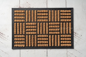 Coir Rubber Rectangle Indoor <b>Doormat</b> with Traditional Pattern Nature Theme High Quality Durable Slip Resistant Dirt Trapping - Product Image 4