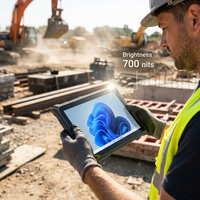 Tablet Robusta Windows RT10Pro I5/i7, Pantalla de 10.1 Pulgadas y 700nits, Resistente al Agua IP65, 4G/BT/WiFi/GPS, Escáner de Código de Barras, RJ45, RS232