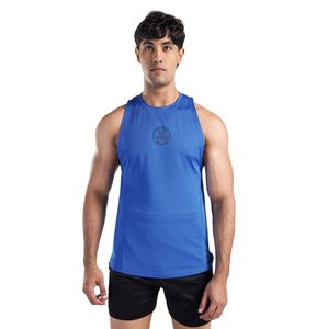 Camiseta Deportiva Oversize para Hombre, Color Azul Eléctrico, con Mangas Caídas, de Algodón, para Gimnasio, Entrenamiento, Fitness, Culturismo, Ajuste Holgado, Atlética - Product Image 3