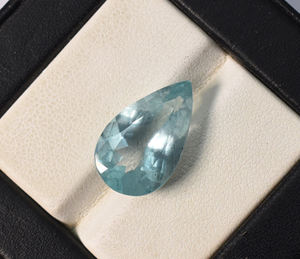 Pierre précieuse naturelle bleu aigue-marine coupe poire pierre précieuse en vrac pour bijoux bague du Brésil pierre précieuse coupe poire à facettes - Product Image 4