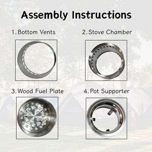 Estufa de Leña Ultraligera de Combustión Secundaria, Portátil, de Acero Inoxidable, Tipo Rocket, para Acampar, Senderismo, Bushcraft y Supervivencia - Product Image 6