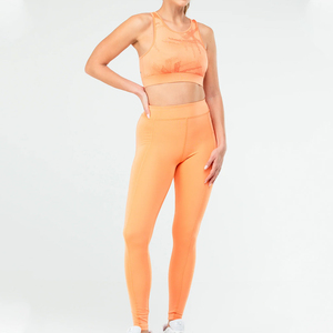 Custom 2 Piece Eco Friendly Yoga Clothes Sleeveless Workout Tie Dyed Crop Top Gym Suit Plus Size Yoga Gym Wear Women's Yoga Set - Product Image 1