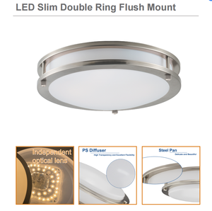 Lámpara de <span class=keywords><strong>Techo</strong></span> LED de Doble Anillo de Montaje Empotrado para Dormitorio, Cocina, Pasillo, Baño - Clasificación IP44 - Product Image 4