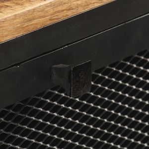 Buffet noir avec placage en bois de manguier naturel - Product Image 5