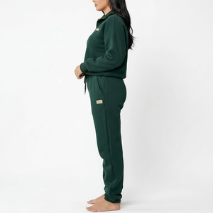 Women Half <b>Zip</b> Tracksuit Set Custom Logo Sweatshirt Jogger Set Casual Lounge Wear Sportswear 2 Piece Athleisure Set - Product Image 3