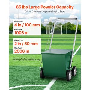 Traccialinee a 4 Ruote Regolabile per Campo Sportivo, 2-4 Linee, con Maniglia di Regolazione in Gomma, Capacità 65 libbre - Product Image 6
