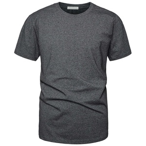T-shirt décontracté pour homme en coton uni orange à manches courtes et col rond, coupe classique, tricot jersey - Product Image 5