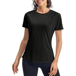 T-shirt uni pour femme, coupe ajustée, sport, logo personnalisé brodé, mélange de spandex - Product Image 1
