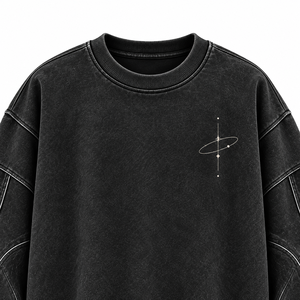 Sudadera Minimalista de Felpa Sólida, Transpirable y Ecológica, con Bolsillo, Corte Regular, Cuello Redondo, Unisex, Negra, Tejida, para Invierno - Product Image 4