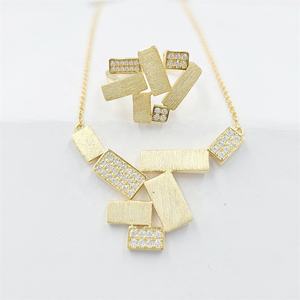 Hong Kong Real <b>Silver</b> Gold Plated Zircon Trendy Gift Women High Quality 925 Sterling <b>Silver</b> Fine Jewelry <b>Set</b> - Product Image 2