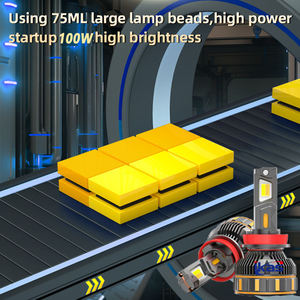 IKAS Usine Nouvelle Arrivée <span class=keywords><strong>Super</strong></span> Lumineux Salut/Bas Faisceau H4 APP LED 100W 3 Couleurs H1 H4 H11 H7 App Control Led Phares Ampoule pour Voiture - Product Image 4