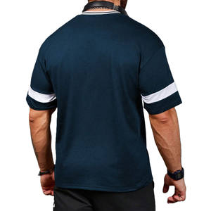 Uniformes Deportivos Personalizados al por Mayor, Jersey de Fútbol Americano Azul Turquesa con Cuello en V y Mangas a Rayas, Corte Atlético con Número Sublimado - Product Image 3