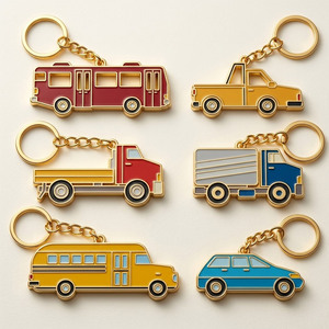 Porte-clés en métal émaillé personnalisé en forme de véhicule, porte-clés de voiture, design en forme de voiture - Product Image 2