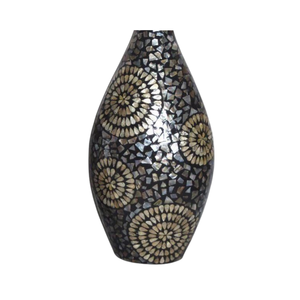 Jarrón de Cerámica Minimalista Hecho a Mano con Diseño Floral y Superficie de Madreperla Compuesta - Product Image 3