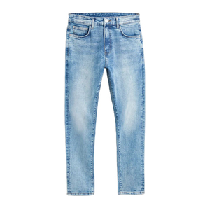 Jean slim homme en denim selvedge noir 100% coton, délavé, extensible, style urbain, respirant, écologique, vente en gros personnalisée - Product Image 4