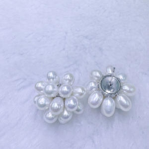 Pendientes de Perlas de Agua Dulce Naturales de Zhuji, Estilo Palomitas de Maíz, de 5-6 mm, Casi Impecables, con Múltiples Cuentas, Diseño Minimalista - Product Image 3