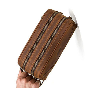 Bolsa de Aseo de Cuero de Búfalo de la Mejor Calidad para Hombre, Neceser de Viaje, Estuche de Maquillaje, Bolsas de Cosméticos para Hombre y Mujer - Product Image 2