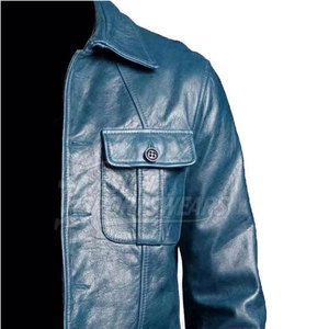 Veste d'hiver en cuir tendance pour homme, doublure douce, écologique, respirante, logo sur le devant, matériau durable pour le streetwear et les tenues quotidiennes - Product Image 5