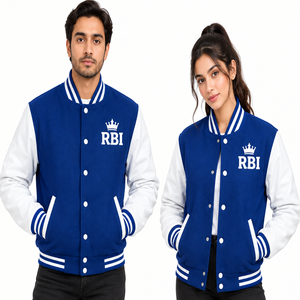 Blouson universitaire réversible en laine de baseball personnalisé, style Letterman, respirant, avec logo brodé fini, qualité supérieure - Product Image 1
