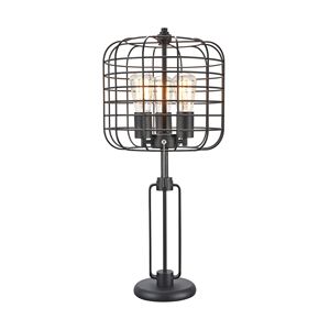 Lampe de table industrielle noire de 26 pouces avec cage en fil métallique et ampoule Edison 1PCS/Cnt 2.96/14.43 - Product Image 2